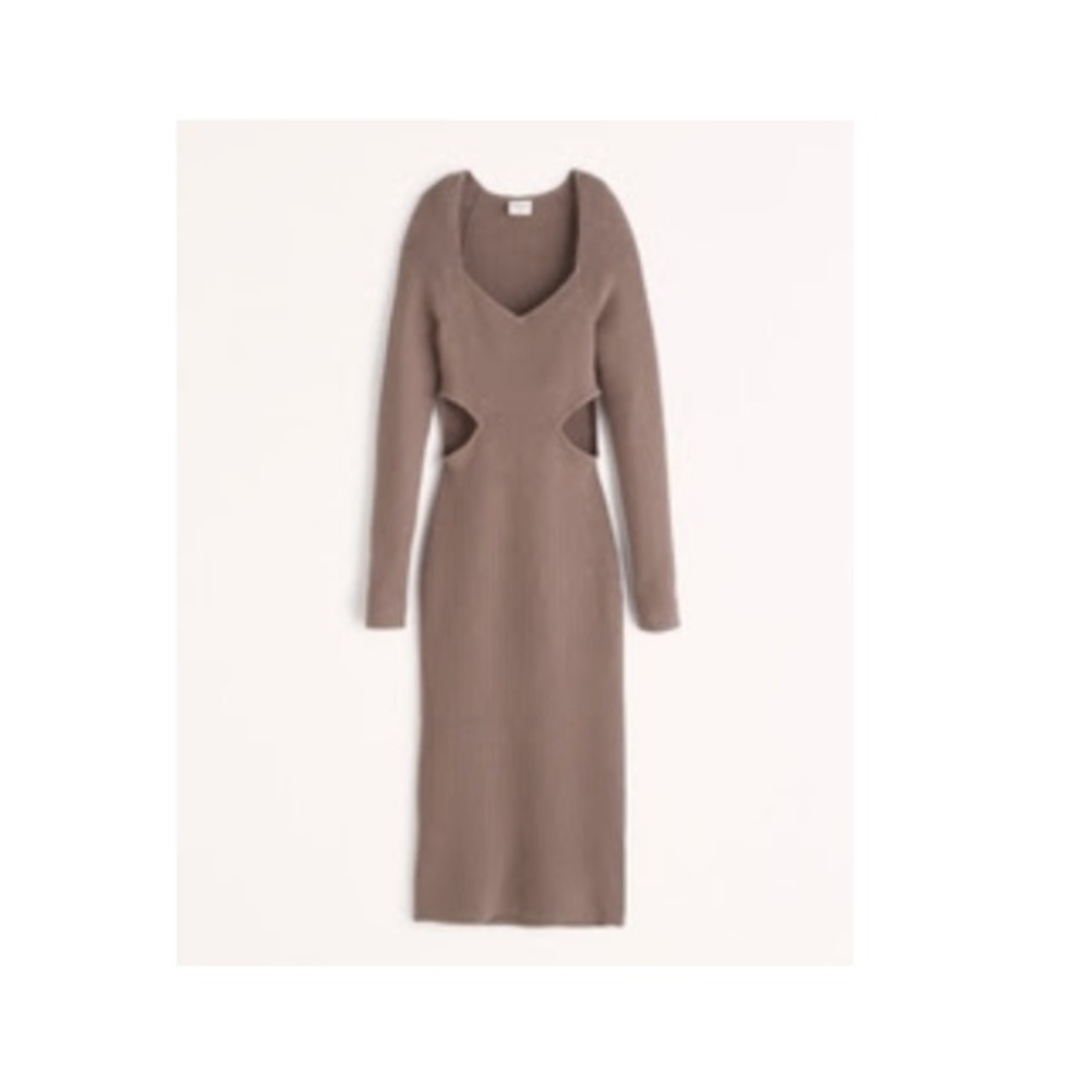 NWT Abercrombie and Fitch long sleeve cutout midi sweater dress size small T
